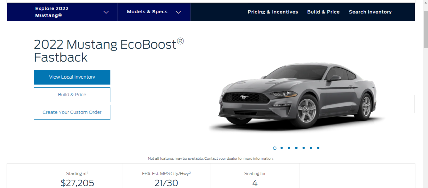 Mustang Ecoboost Price in Canada