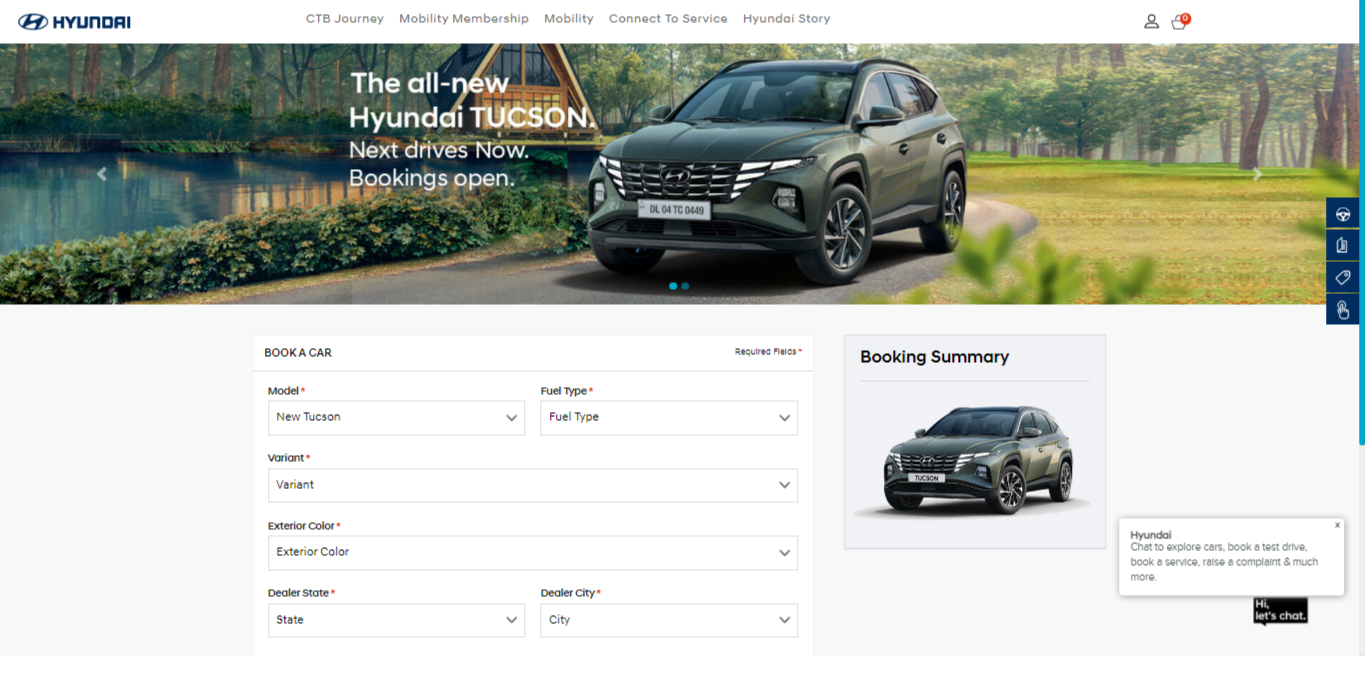 Hyundai Tucson 2022 Bookings