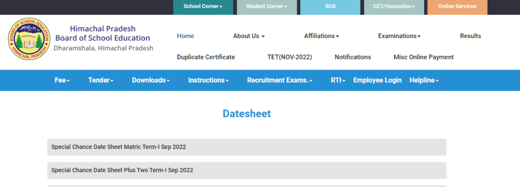 Hp Board 10th Date Sheet 2024 Hpbose 10th Class Time Table