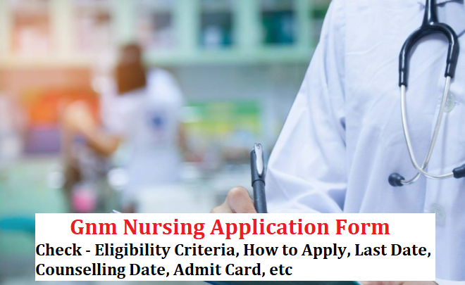 Gnm Nursing Application Form