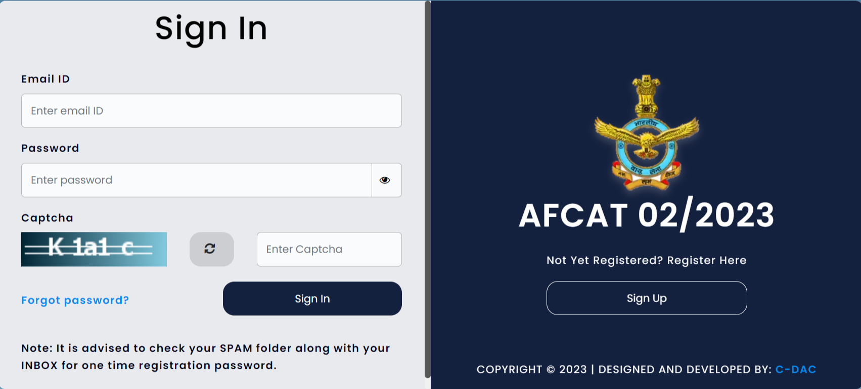 afcat.cdac.in Registration