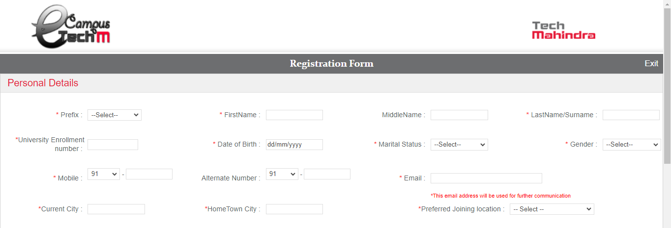 registration. techmahindra.com