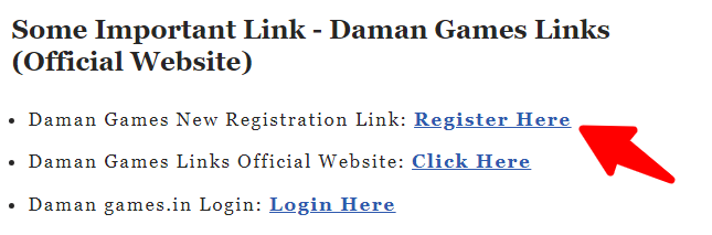 Daman Games Direct Registration Link
