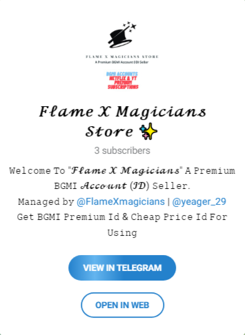 Flame X Magicians On Store Telegram