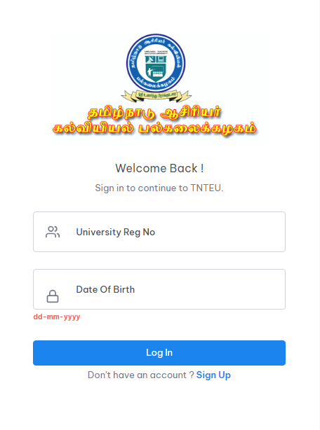 tnteu online course assignment login page