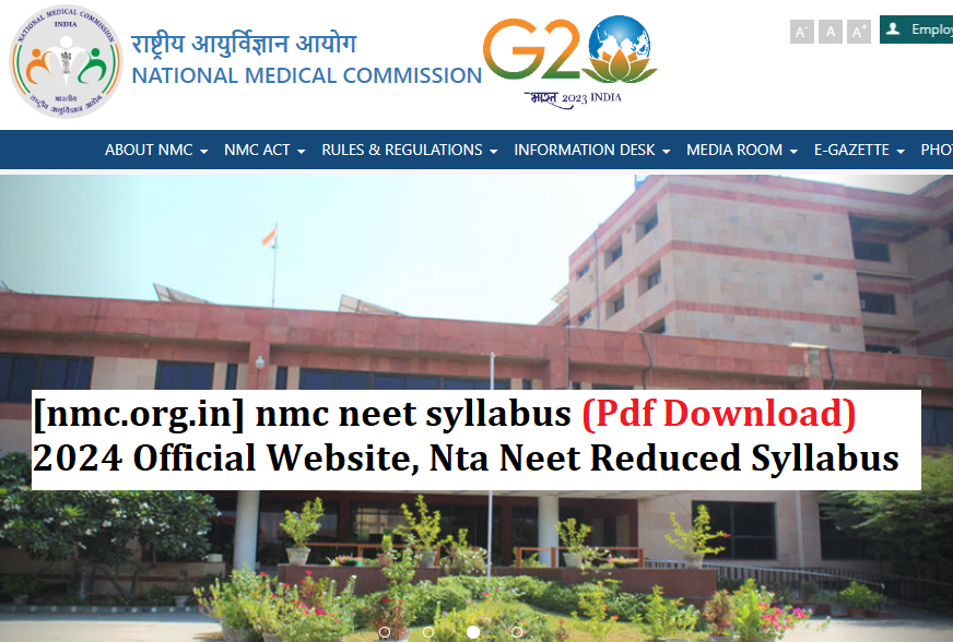 nmc neet syllabus Pdf Download 2024 Official Website