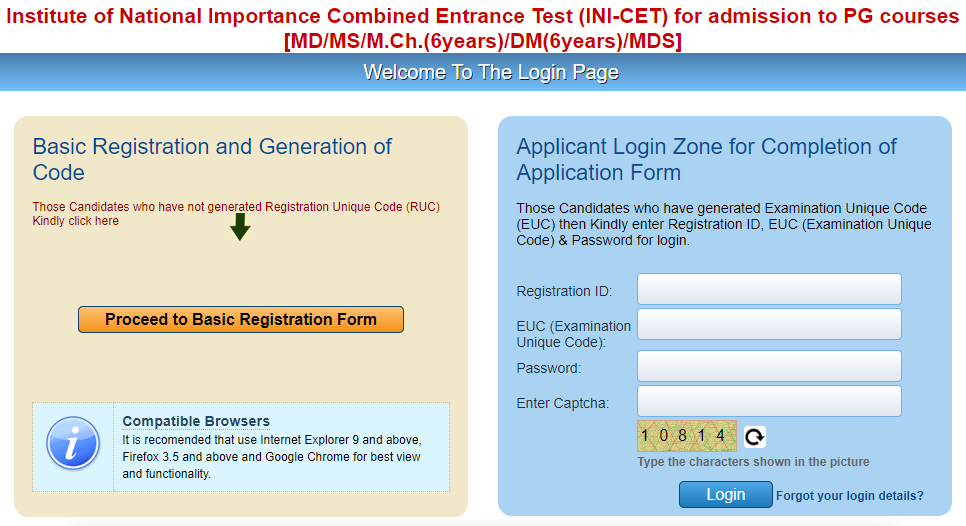 INICET Registration (inicet NOV 2024) Registration [mcc.nic.in]