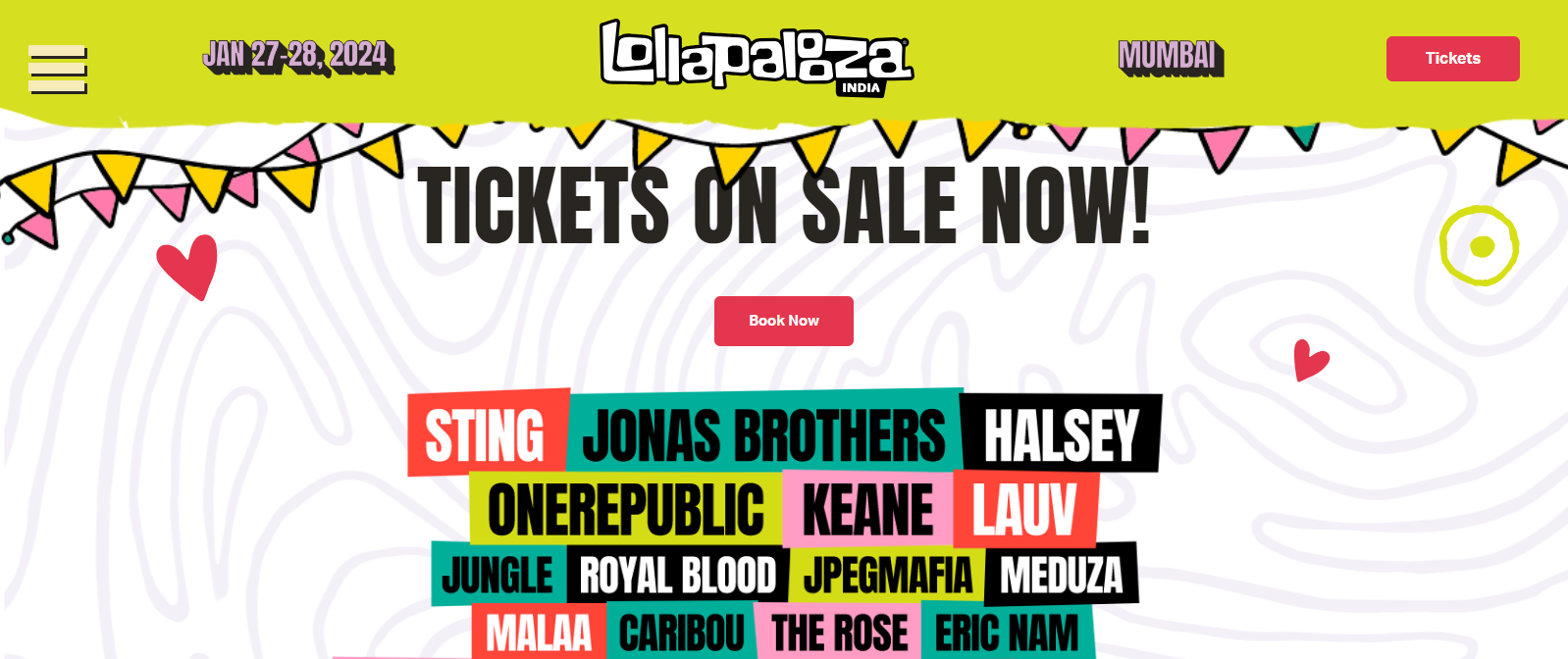 {Bookmyshow} lollapalooza india 2024 lineup Ticket Price (Rumors)